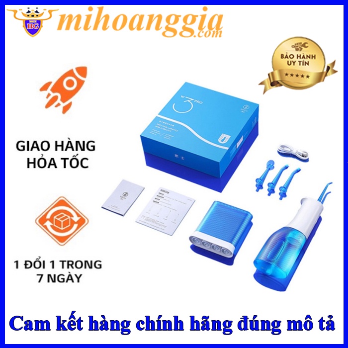 Hoả tốc | Máy tăm nước XIAOMI MEO701 | Tăm nước XIAOMI SOOCASH W3 Pro Kèm 4 đầu Vệ Sinh | MIHOANGGIA