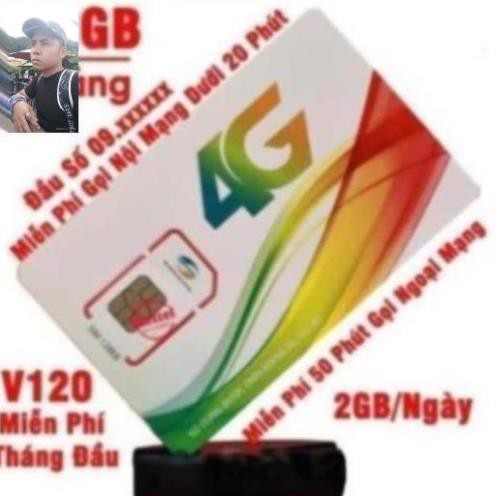 XẢ KHO [FREE THÁNG ĐẦU] SIM 4G Viettel V120 Tặng 62GB Tháng và miễn phí gọi nội mạng - Viettel V120