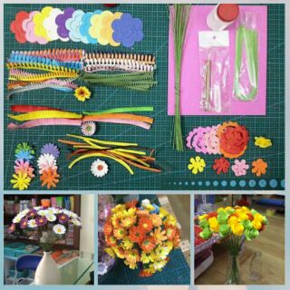 Hoa giấy handmade - Kit nguyên liệu làm hoa tổng hợp