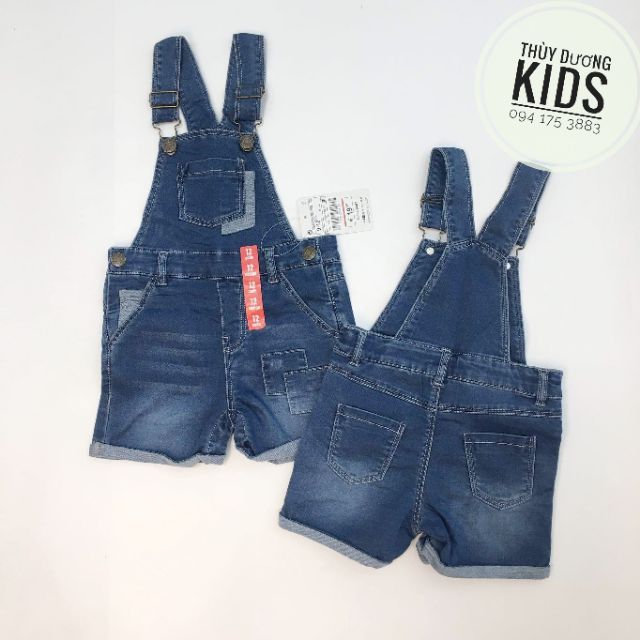 😍Yếm bò denim có túi xắn gấu Zucec dư xịn cho bé