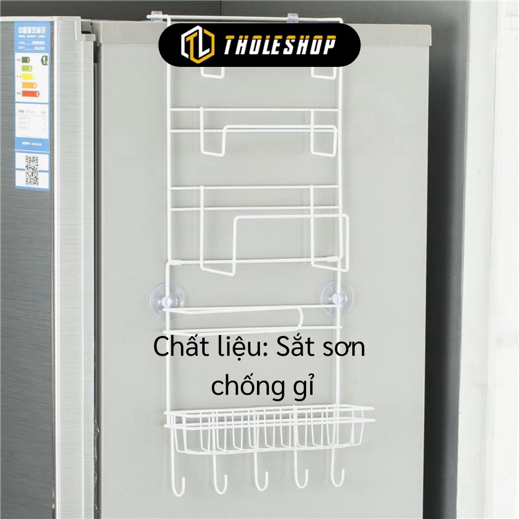 [SGD] Kệ Treo Tủ Lạnh - Giá Bên Tủ Lạnh Kèm Móc Đa Năng Để Gia Vị, Đồ Dùng, Treo Khăn 6987