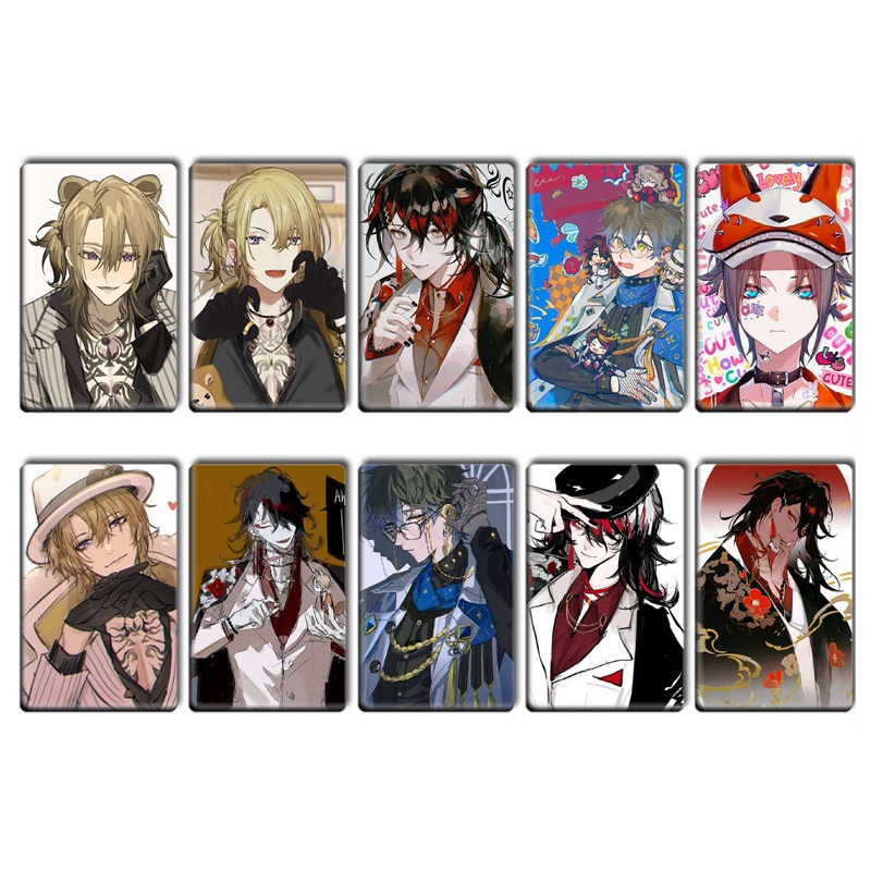 Bộ 10 Thẻ Hình Dán In Hình Anime Luxiem Vox Mysta Dùng Làm Quà Tặng Cho Người Hâm Mộ