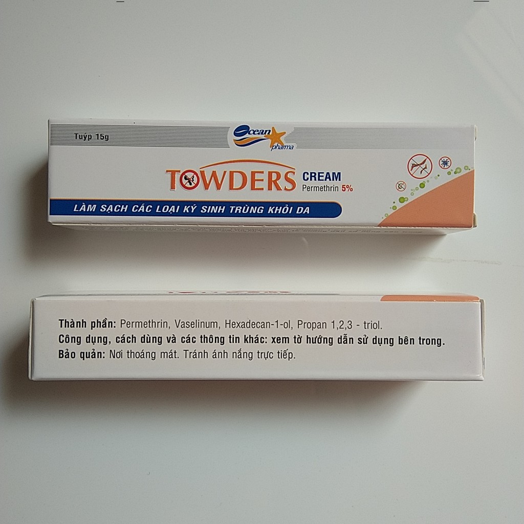 Kem Bôi Ngứa Ghẻ Towders Cream  DATE 2025 Kem Loại Bỏ Các Loại Rận Mu Và Làm Sạch Kí Sinh Trùng Khỏi Da Tuýp 15g