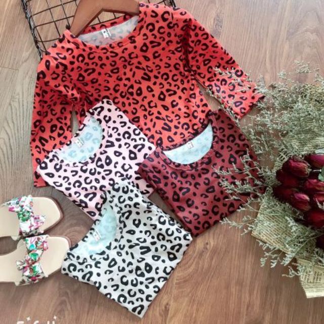 Bộ da beo dài tay mẫu mới hình chụp thật