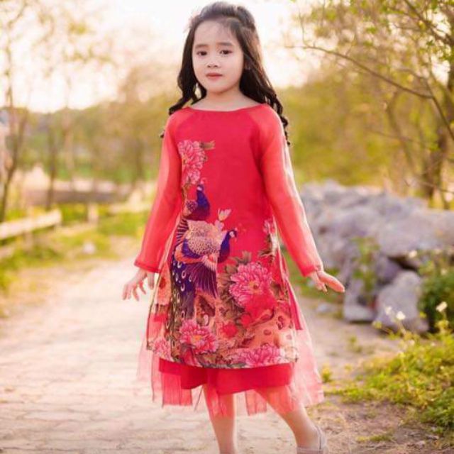 Áo dài phi lụa cực mát lung linh hình thật