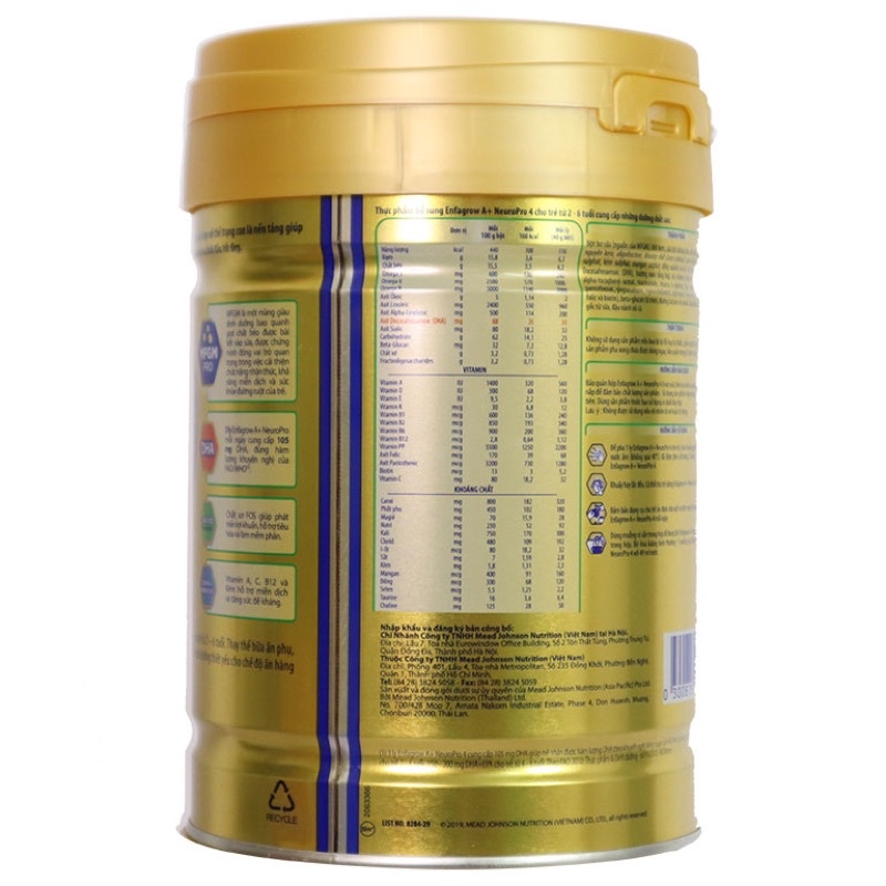 Sữa bột Enfagrow A+4 830g