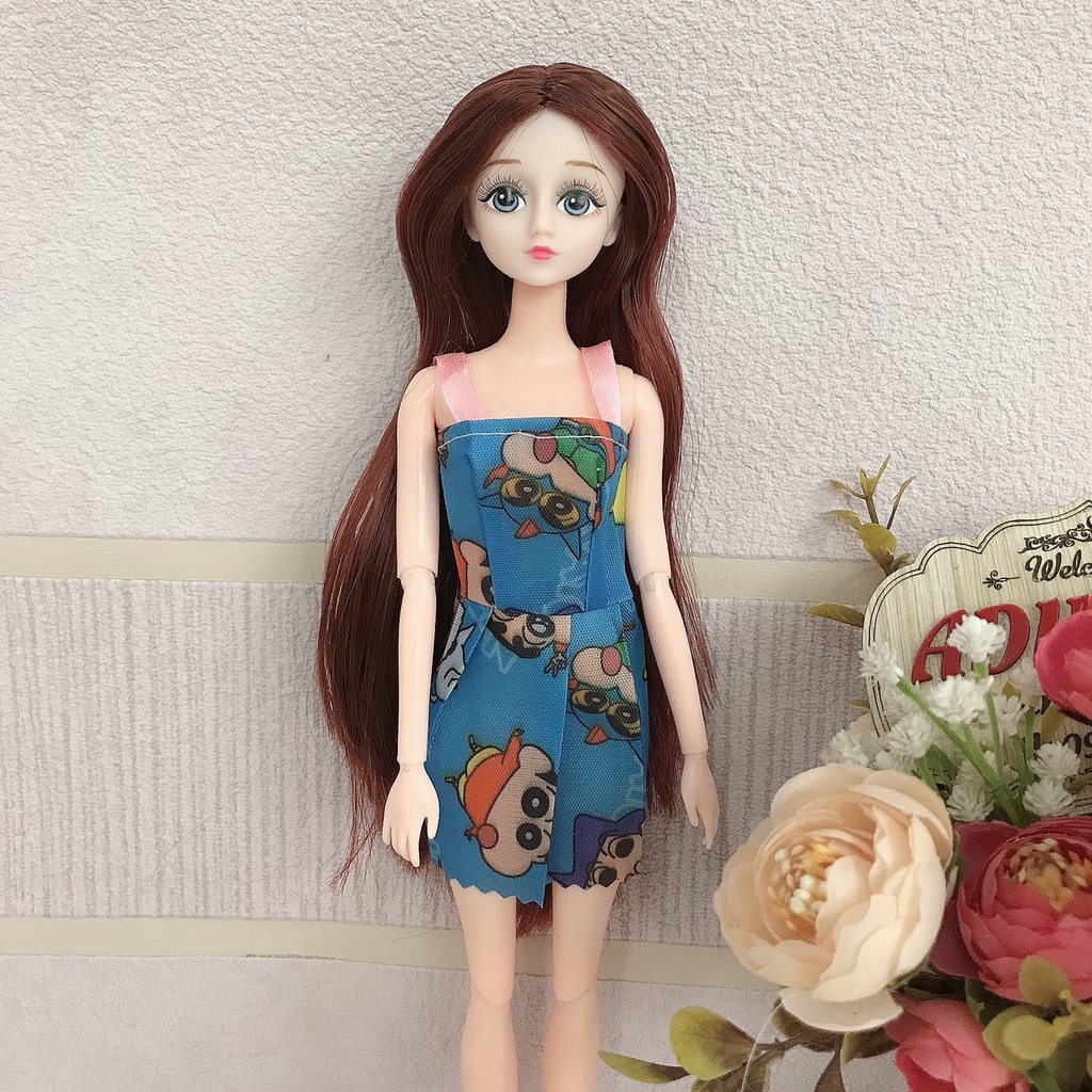 Búp Bê Barbie 30cm Mắt Vẽ Tặng kèm váy và giày