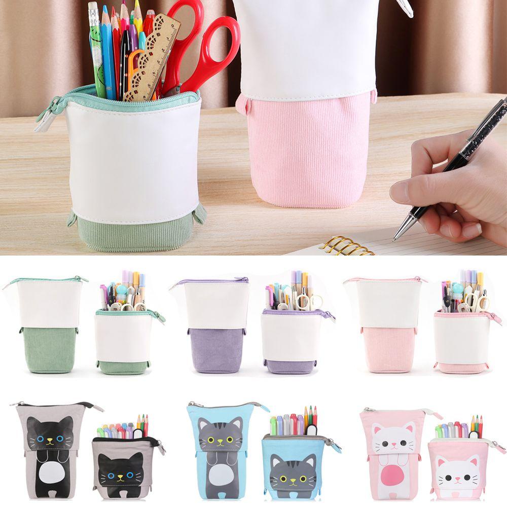 UUMIR Túi Đựng Bút Bằng Vải Canvas Cỡ Lớn Có Khóa Kéo Thời Trang