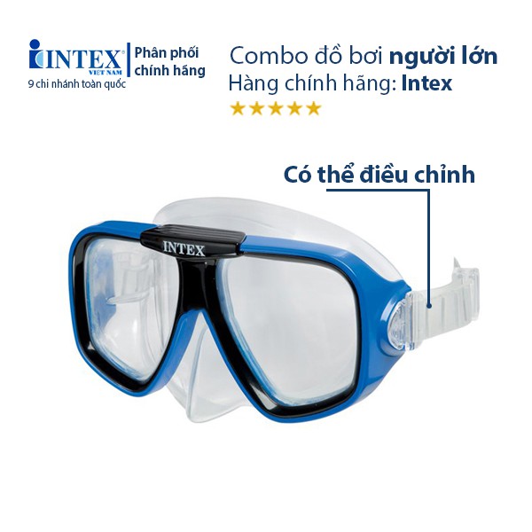 Bộ kính bơi, chân vịt và ông thở INTEX 55957