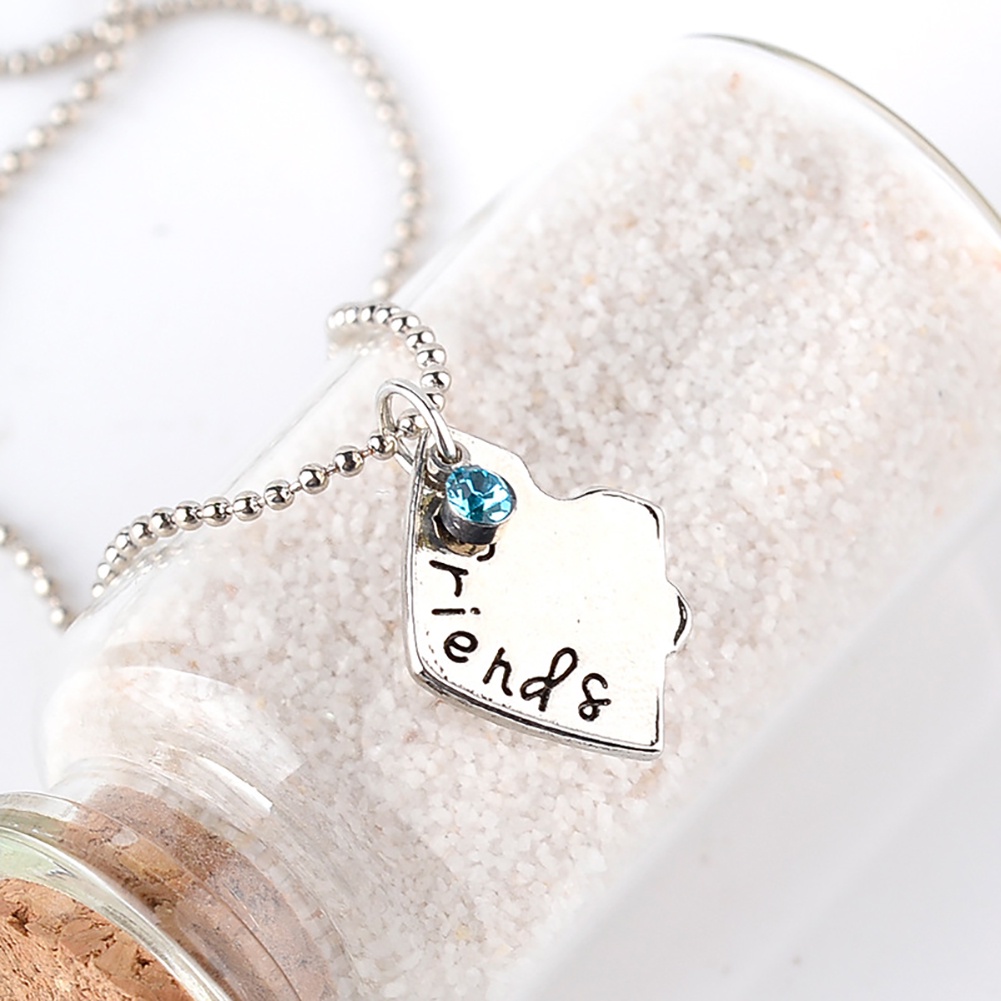 3 dây chuyền tình bạn mặt trái tim đính đá thời trang