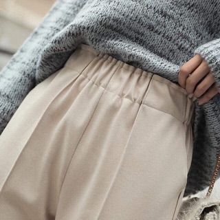 Quần baggy mì dạ gân giữa