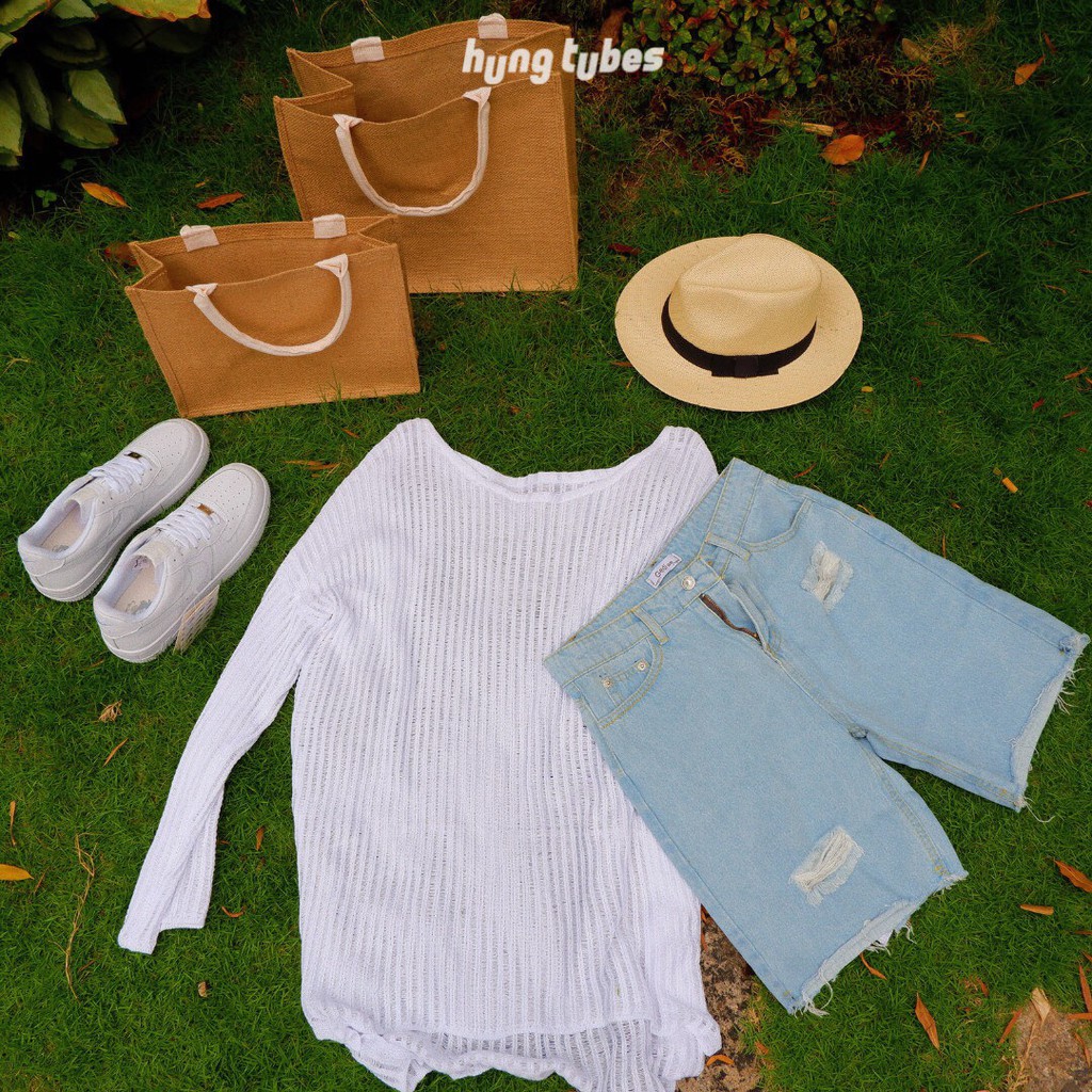 Áo lưới màu đen dài tay lỗ thoáng mát của Hung Tubes. | BigBuy360 - bigbuy360.vn