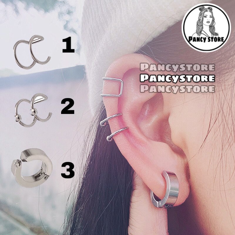 kẹp tai titan nhiều kiểu không cần xỏ lỗ unisex cho nam nữ
