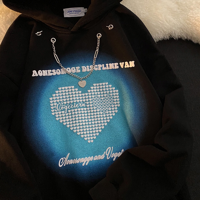 Áo hoodie in họa tiết chữ màu xanh lam/ trắng/ đen  | BigBuy360 - bigbuy360.vn