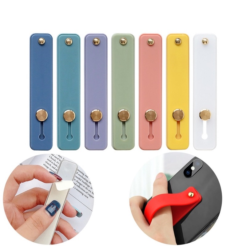 Vòng đỡ kéo đẩy đeo cổ tay và ngón tay đa năng bằng silicon dán điện thoại dành cho người lười
