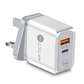 Củ sạc nhanh 3.0 pd usb 20w type c phích cắm us / uk / eu