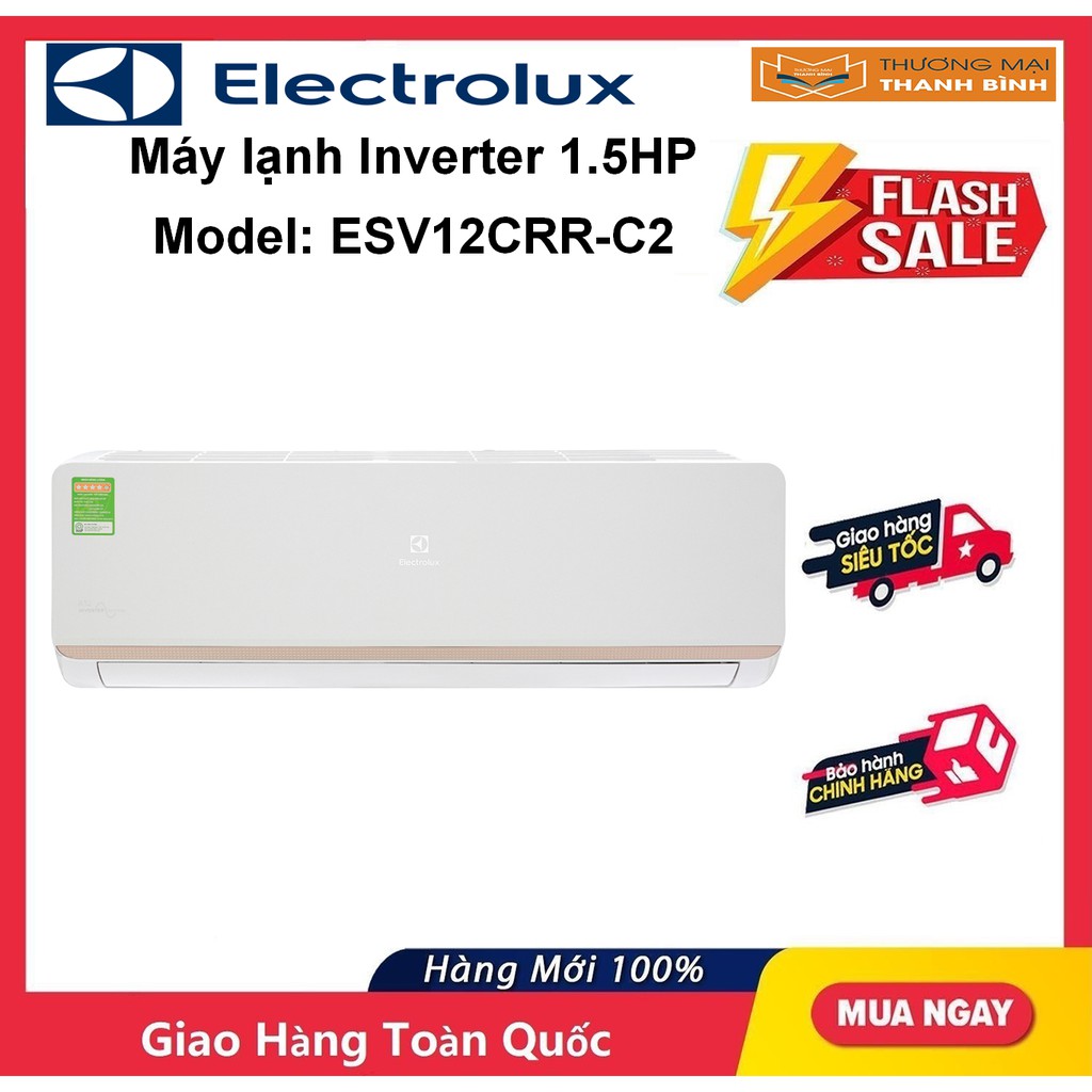 [Mã ELHA10 giảm 6% đơn 5TR] Máy lạnh Electrolux Inverter 1.5 HP ESV12CRR-C2