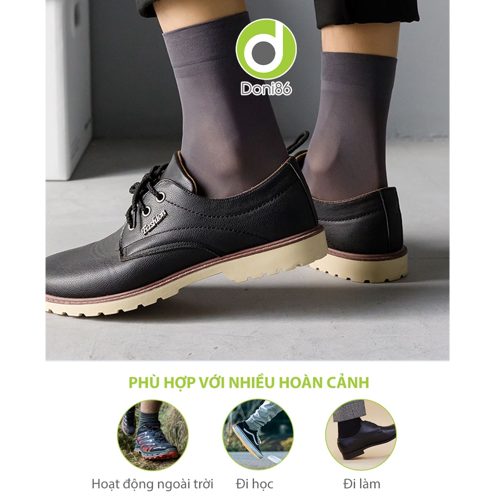 Combo 5 10 đôi vớ da PE dạng trơn, lụa siêu mỏng, thoáng mát, co giãn tốt, thấm hút mồ hôi - Doni - DOPK221