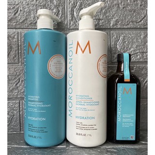 Bộ Dầu Gội Xả Dưỡng Ẩm Phục Hồi 1000mlx2&Dầu dưỡng tóc MOROCCANOIL Treatment 200ml(Chính hãng)