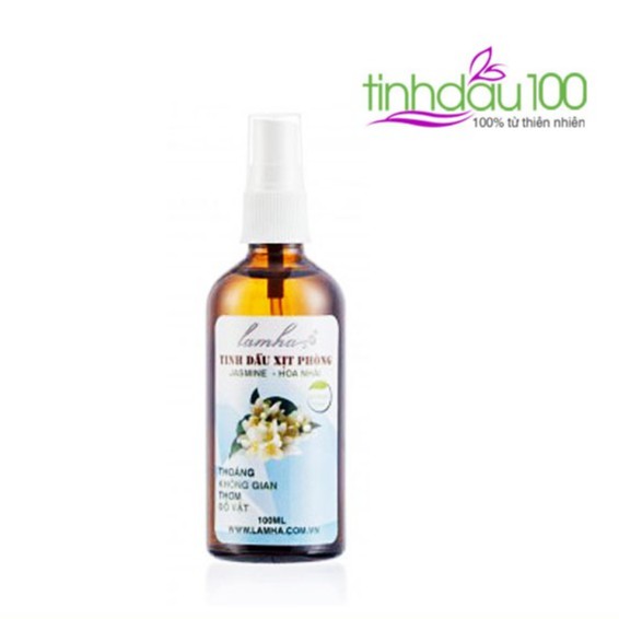 Tinh dầu xịt phòng hoa nhài Lam Hà thơm phòng, thơm quần áo, ô tô chai 100ml Tinh Dầu 100 Shop