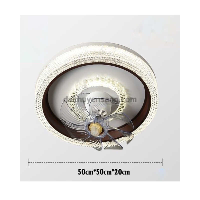 Quạt trần đèn LED xoay 360 độ trang trí 3 chế độ ánh sáng kèm điều khiển từ xa hiện đại ML1395