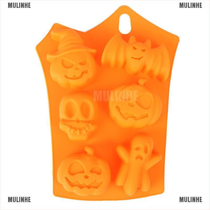 Khuôn silicone làm bánh kẹo hình quả bí ngô Halloween dễ thương