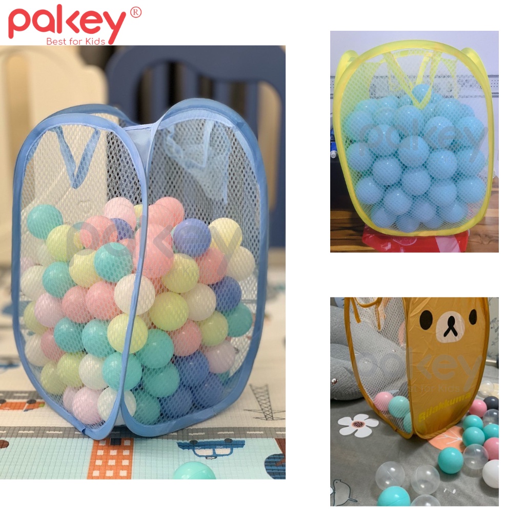 Giỏ Đựng Bóng Cho Bé PAKEY Dễ Gấp Gọn Màu Sắc Họa Tiết Ngộ Nghĩnh