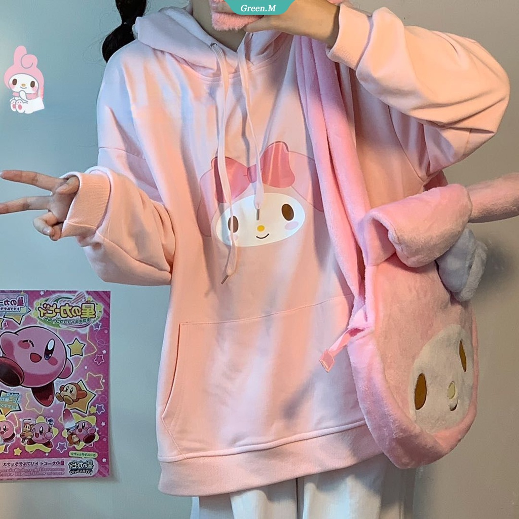 Áo Khoác Hoodie Dáng Rộng In Hoạt Hình My Melody Màu Hồng Dễ Thương Thời Trang Xuân Hè Phong Cách Nhật Bản Cho Học Sinh [GM]