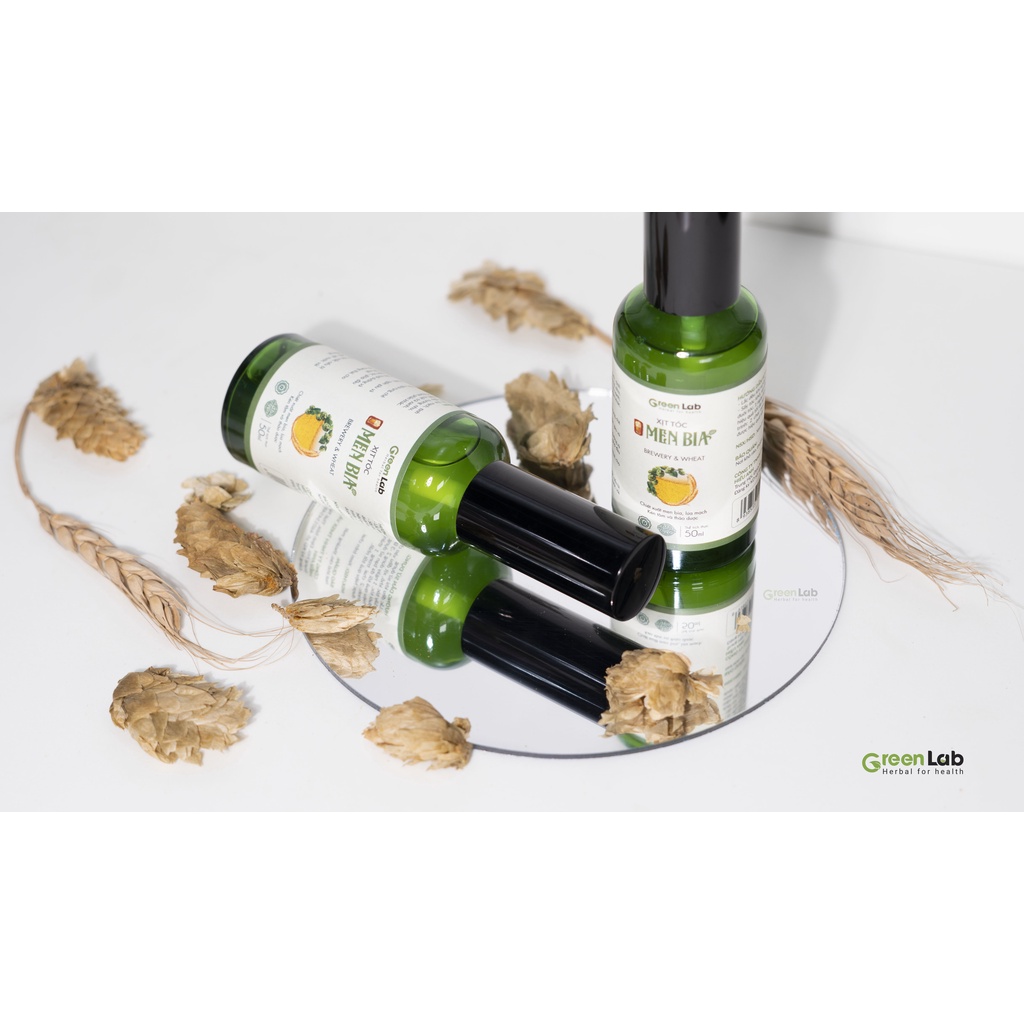 Xịt tóc Men Bia GreenLab chai 50ml Giiảm gàu Mọc Tóc Ngăn rụng Phục hồi từ biotin tự nhiên