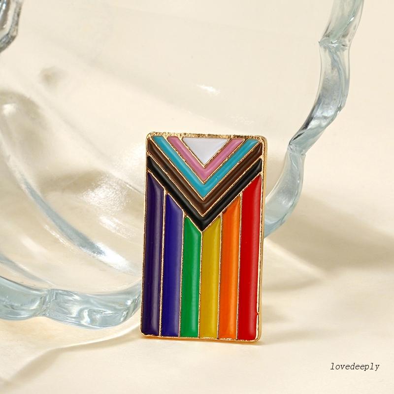 Vol Ghim Cài Áo Hình Lá Cờ Tình Yêu LGBTQ Hình Chữ Nhật Màu Cầu Vồng Hỗ Trợ Dịch Chuyển