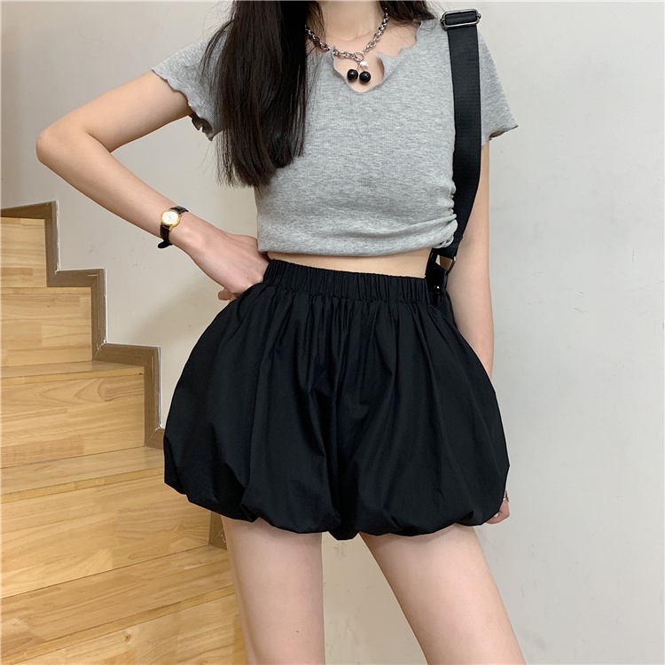 Quần ngắn ống rộng Lưng Thun Họa Tiết Hoa Thời Trang Cho Nữ