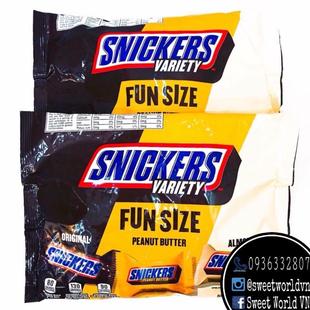 Socola Snickers 3 vị gói trung (294g) - Mỹ