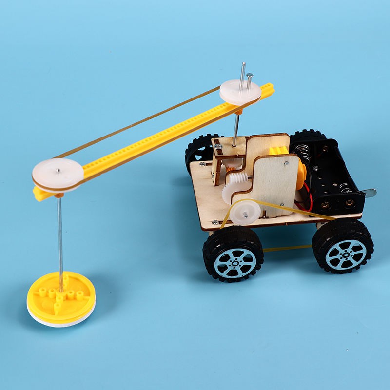 Đồ Chơi Lắp Ráp Robot Lau Nhà, Đồ Chơi Gỗ Xe Oto Quét Dọn, Đồ Chơi Khoa Học Tự Làm J-50 DIY Wood Steam