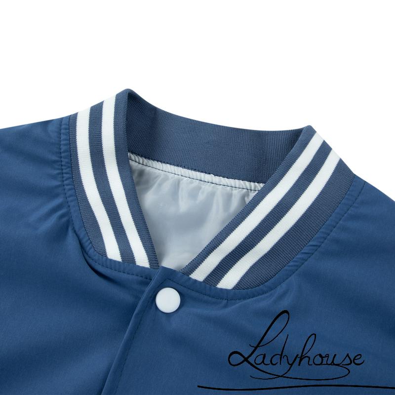 Áo Khoác Bomber Thêu Chữ Tay Dài Thời Trang Dành Cho Nữ