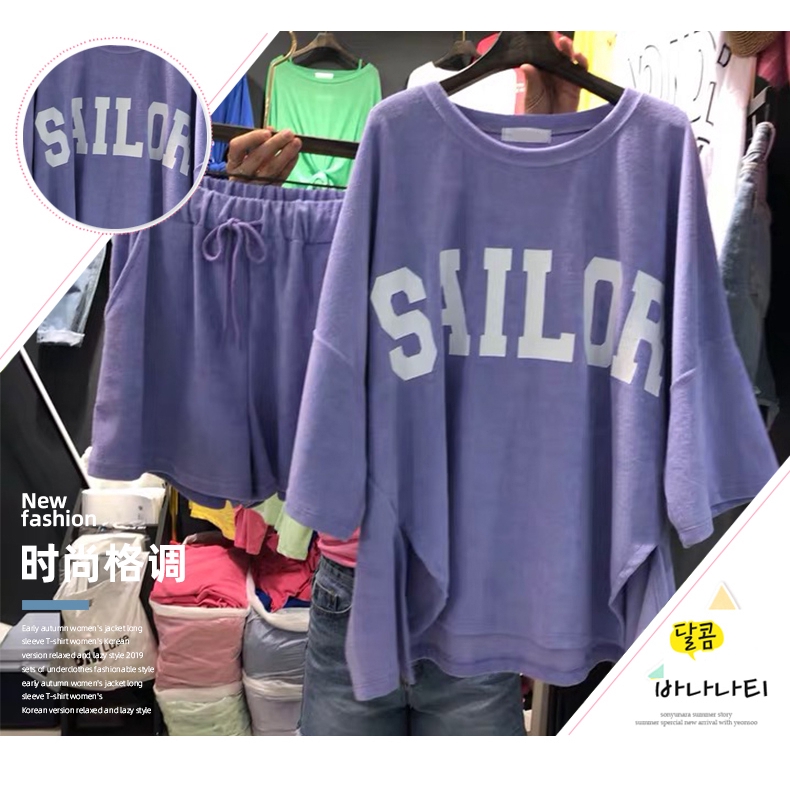 Bộ Đồ Thể Thao Ngắn Tay Dáng Rộng Thoáng Mát Cá Tính | BigBuy360 - bigbuy360.vn