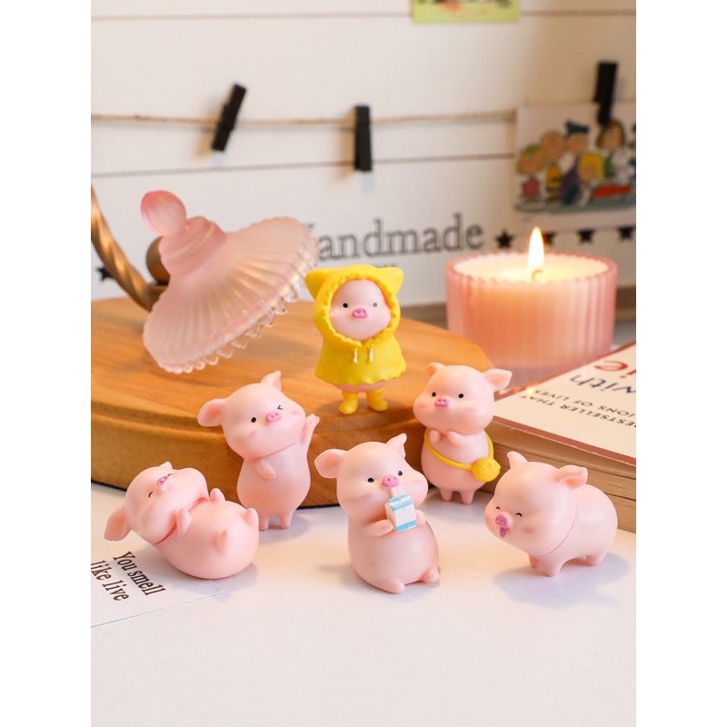Mô hình heo mộng mơ tiểu cảnh trang trí bàn làm việc