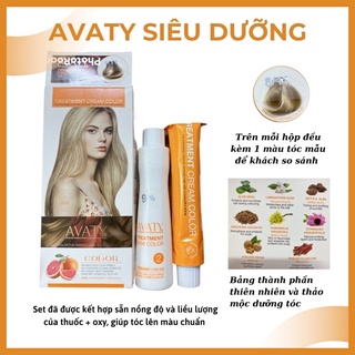 Thuốc nhuộm tóc tại nhà Avaty không cần tẩy, kèm trợ dưỡng và găng tay