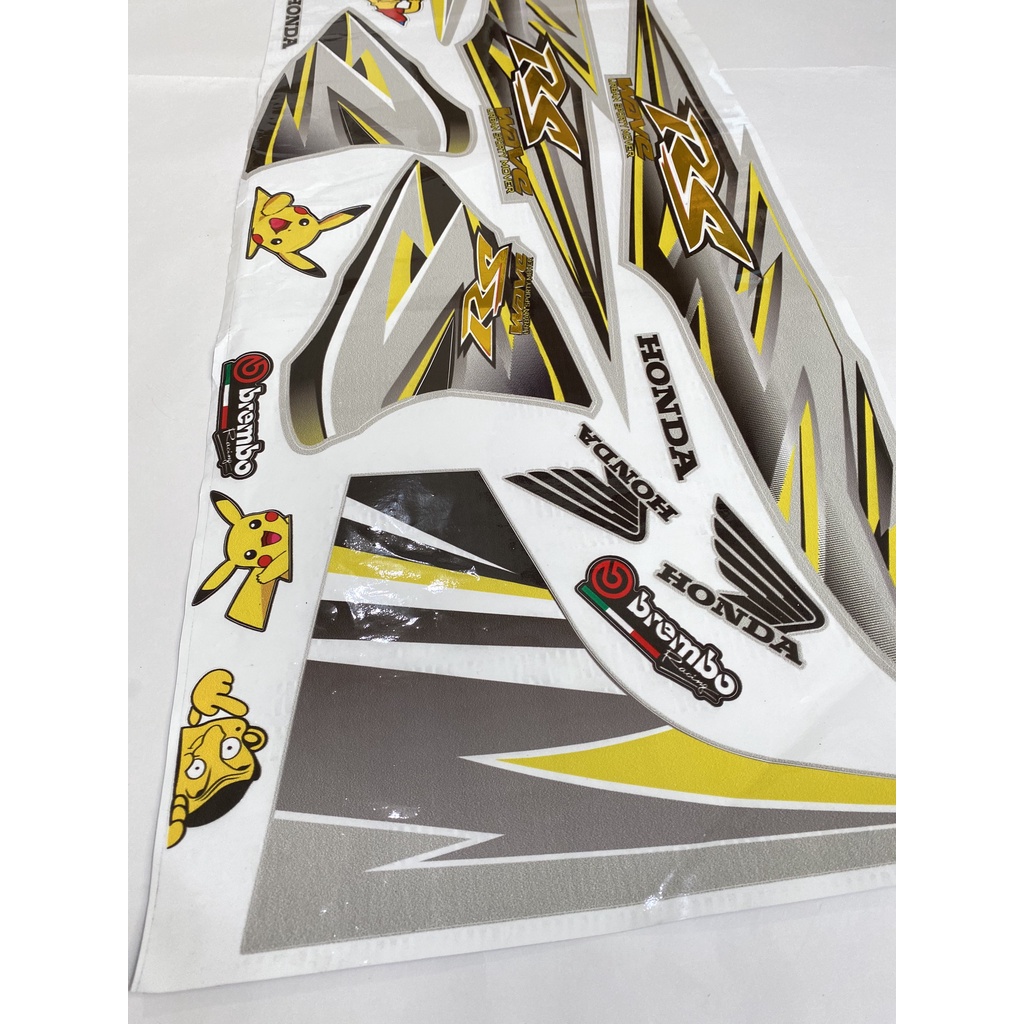 Tem rời CROM Wave 50cc/100cc/110cc Màu Vàng ( Tem 3 lớp chống nước chống bay màu )