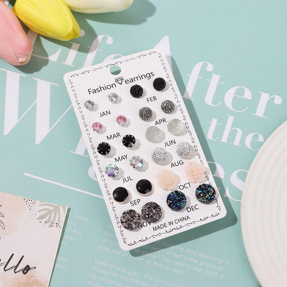 Set 12 Đôi Khuyên Tai Thời Trang Cho Nữ