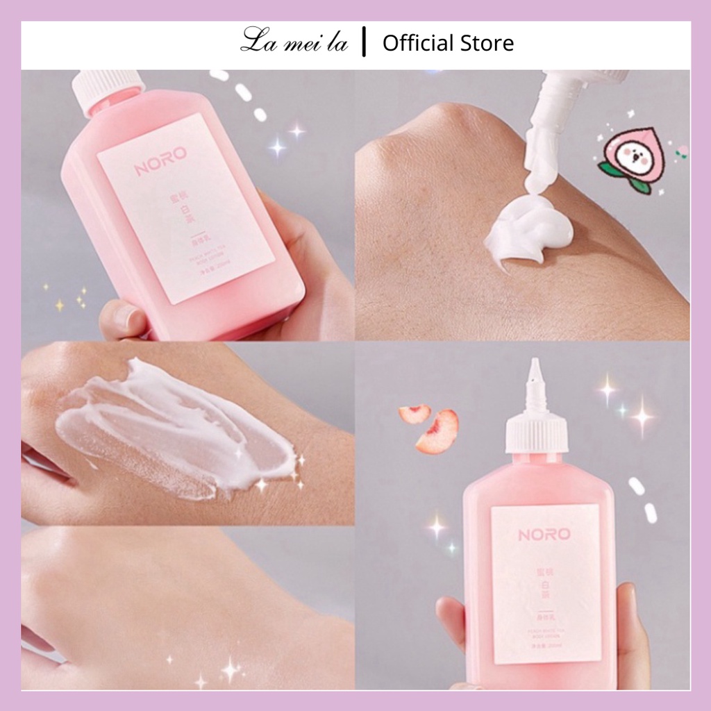 Kem dưỡng ẩm body Noro Peach White Tea dưỡng ẩm giữ hương thơm lâu dài 200ml HSDT1