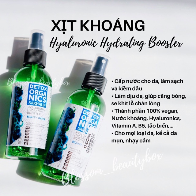 Xịt khoáng Detox organics Beauty water Hyaluronic Hydrating booster Natura Siberica