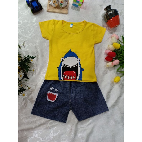 Bộ quần áo bé trai mùa hè loại cao cấp, vải cotton, ảnh và video tự chụp, ảnh sao hàng vậy