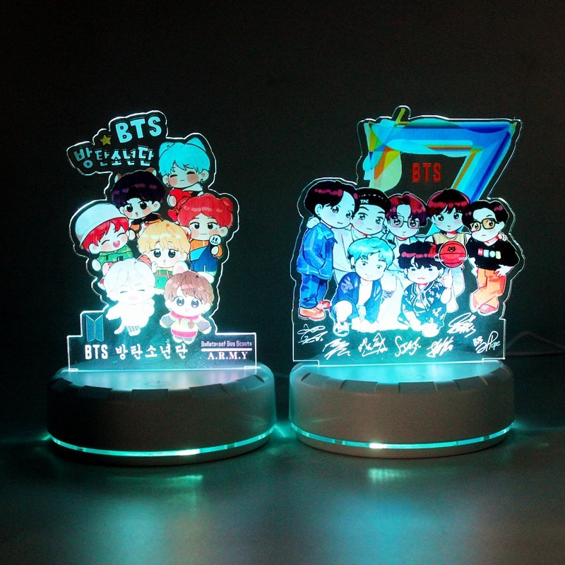 Đèn Led Nhiều Màu Hình Nhóm Nhạc Bts Thẻ