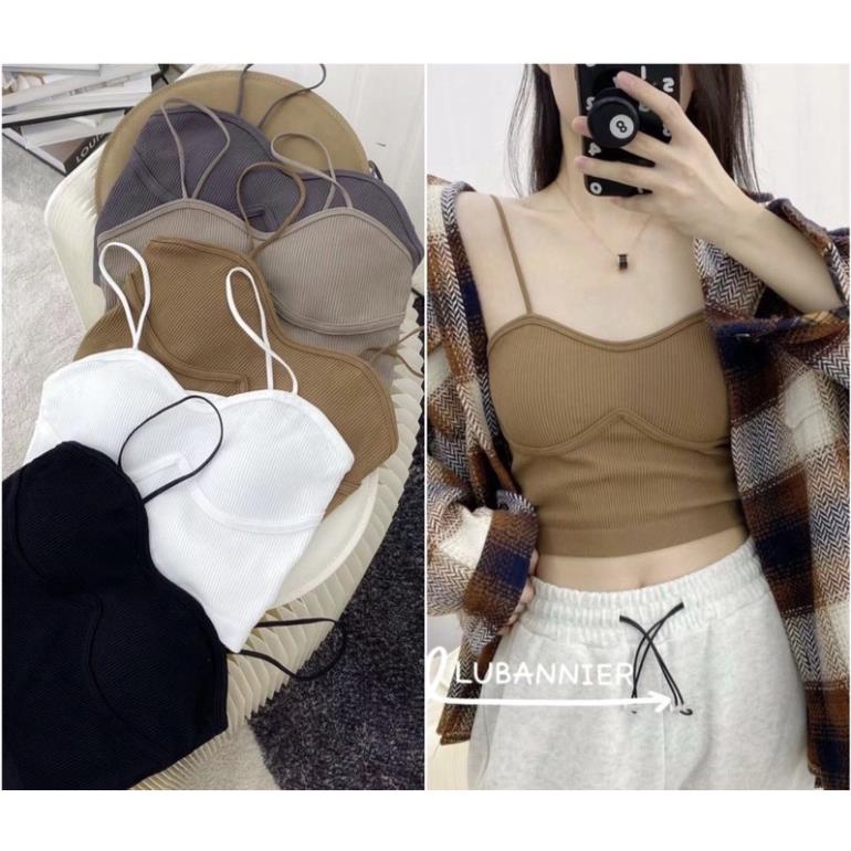 ❤️ Áo Lót Nữ , Áo Bra Len Tăm Cúp Ngực Dáng Lửng Phong Cách Hàn 2820 ❤️