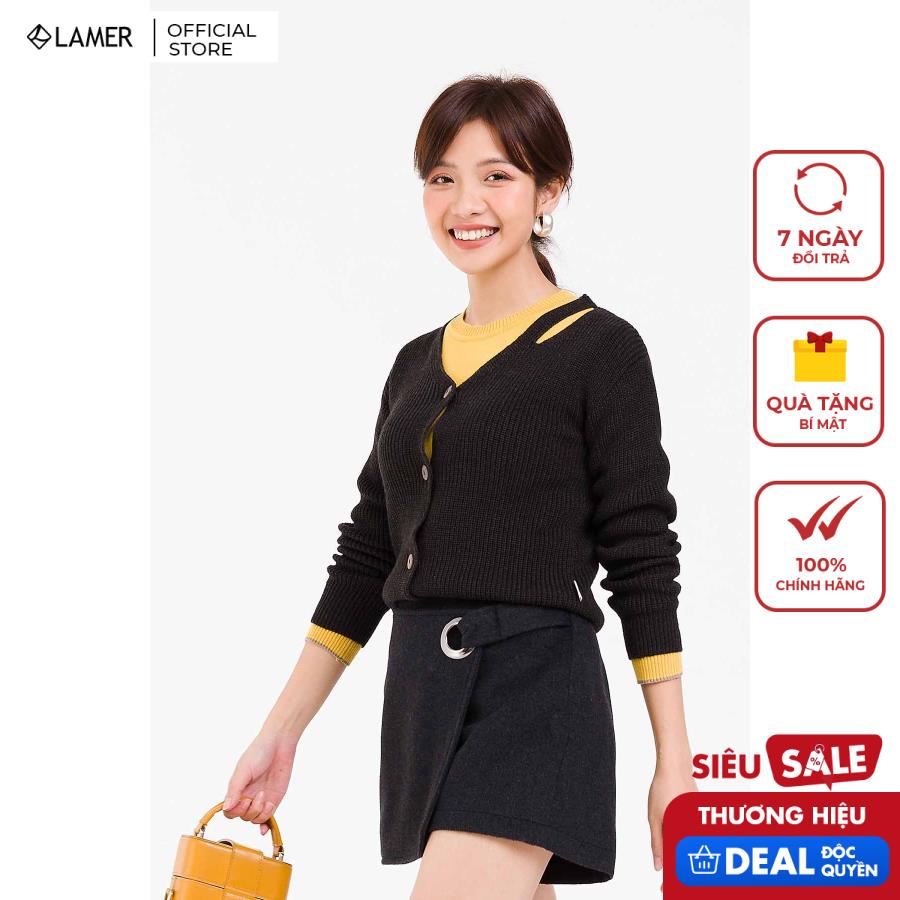 Áo cardigan xẻ 1 bên vai VIENTRAN V65C20T035 (Nhiều màu)