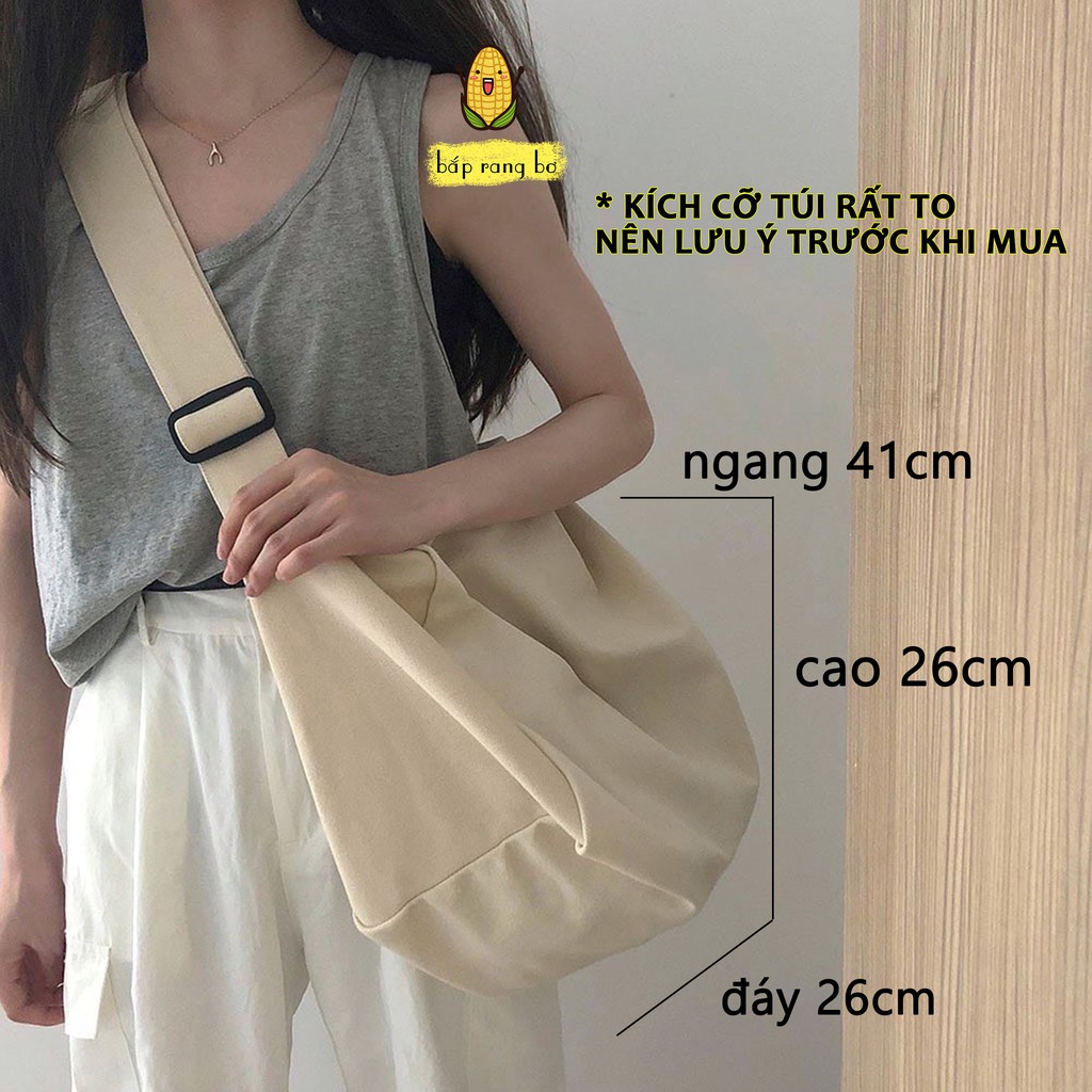 TÚI TOTE ĐEO CHÉO TRỐNG SIU TO CÓ KHÓA KÉO & TÚI CON VẢI CANVAS PHONG CÁCH ULZZANG  ĐỂ ĐƯỢC SÁCH ĐỒ DÙNG THOẢI MÁI DC04