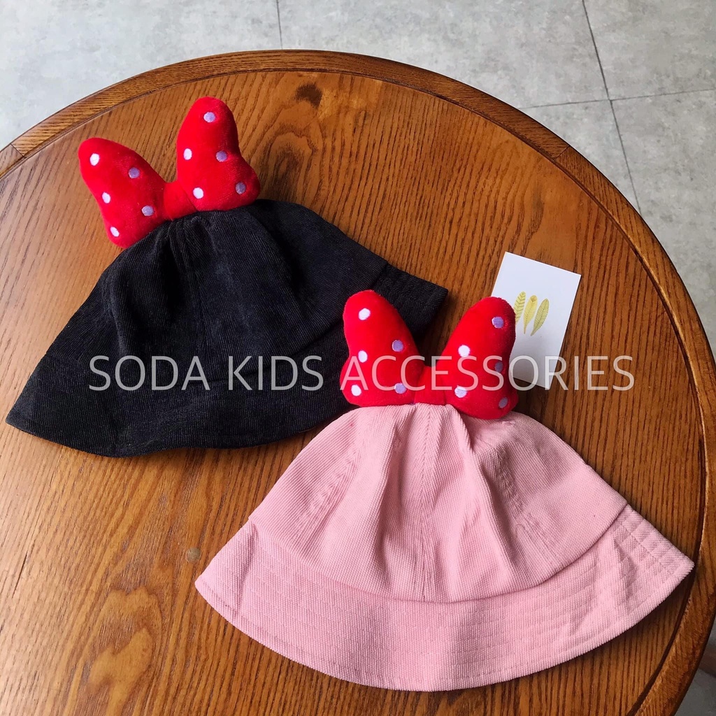 Mũ vành nhung cho bé trai bé gái mùa đông