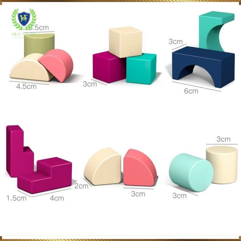 Đồ chơi gỗ xếp hình mô hình thành phố bằng gỗ tự nhiên Cao cấp, đồ chơi giao dục sớm cho bé, AKA Store