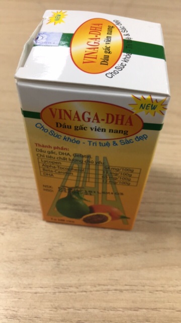 Viên nang dầu gấc VINAGA-DHA viên uống sáng mắt đẹp da