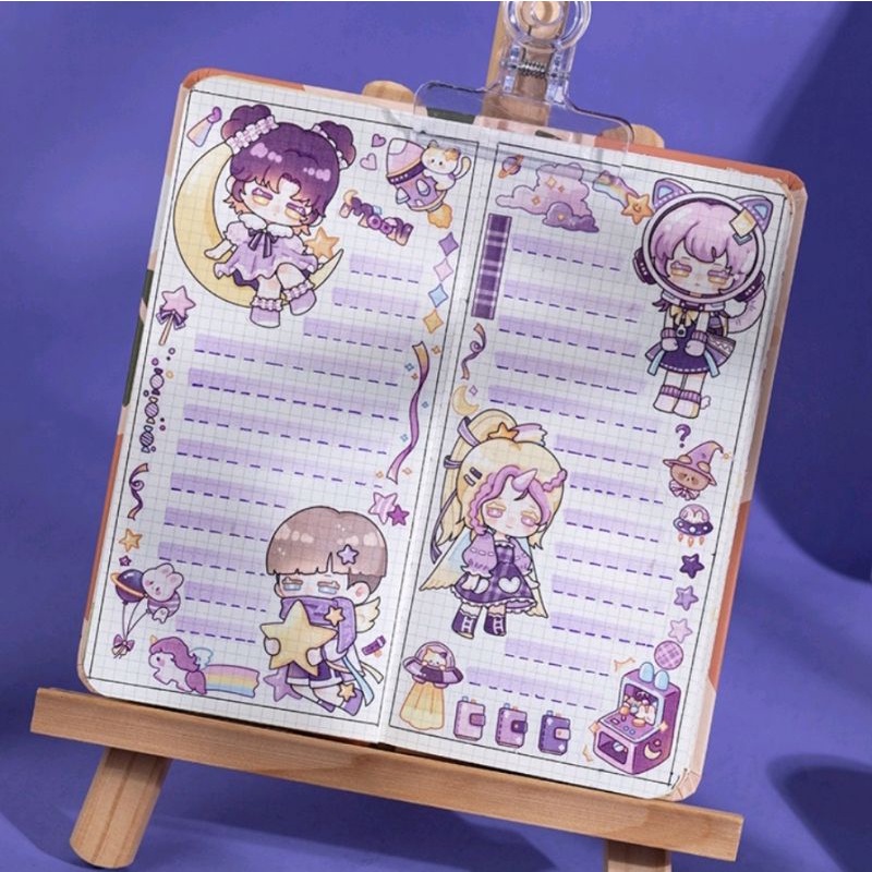 Washi tape 8x35cm, băng keo dán họa tiết Nhân Vật Hoạt Hình 6 kiểu trang trí sổ tay, DIY